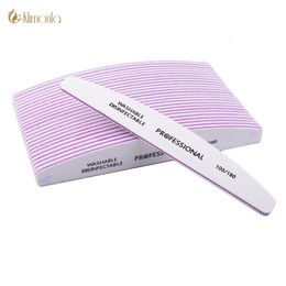 Nail Files 10pcslot Professional File 100180 Half Moon Sandpaper Sanding Blocks Grinding Polishing Manicure Care Tools 230606