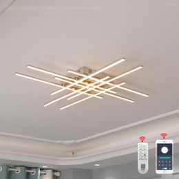 Chandeliers Led Chandelier For Living Room Bedroom Modern Ceiling Light Kitchen Lamp Plating Chrome 70/100/120cm App/Remote