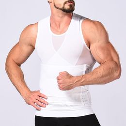 Men's Body Shapers Men Body Shaper Compression Vest Abdomen Shapewear Tummy Control Slimming Sheath Corset Breathable Mesh Waist Trainer Fajas Tops 230606