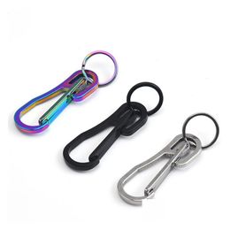 Key Rings Stainless Steel Ring Quickd High Quality Rainbow Keyring Hangs Keychain Holders Carabiner Women Men Outdoor Will And Drop Dhvbo