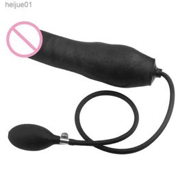 Silicone Anal Plug Inflatable Dildo Butt Stretcher Pump Expandable Massager Sex Toy for Women Men L230518