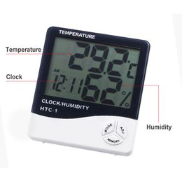 Brushes Lash Grafting LCD Digital Thermometer Hygrometer Temperature Humidity Tester Weather Station Clock For Eyelash Extension Makeup