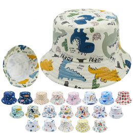 Baby Bucket Cap Kids Summer Cartoon Anime Wide Brim Fisherman Hats Boy Dinosaur Beach Caps Girl Breathable Sunscreen Hat Adjustable Fashion Accessories BC765