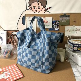 Storage Bags Denim Portable Shopping Bag 2023 Harajuku Girl Fashion Shoulder Messenger