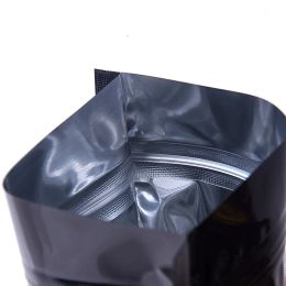 Wholesale black flat heat sealing packing pouches bags mylar Aluminium foil pack bag for nuts dry foods candys 12*20cm