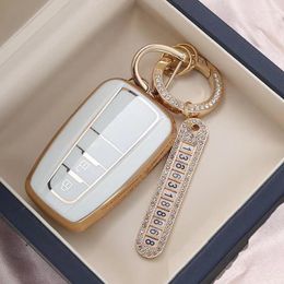 Keychains Women Anti-Lost Phone Number Plate Car Keyring Pendant Auto Vehicle Crystal Keychain Cellphone Card Keyfob