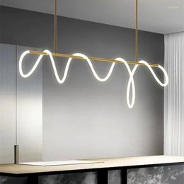 Pendant Lamps Nordic Lamp Silicone Light Strip Modern Living Room Long Ceiling Haigng Multi-styling Dinning Lighting