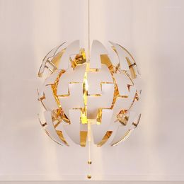 Pendant Lamps Nordic Simple Lamp Plated Acrylic Deformable Personality E27 Single Bedroom Livingroom Dining Lighting Fixture