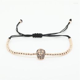 Charm Bracelets 1pc Fashion Anil Arjandas Bracelet For Men Micro Pave CZ Pharaoh Head Braiding Macrame Jewellery