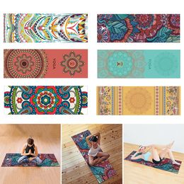 Yoga Mats Microfiber Yoga Blanket Quick Dry Printed Sports Mat Blanket Non-Slip Foldable Sweat Absorbent Home Gym Indoor Sport Supplies 230605