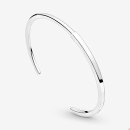 925 Sterling Silver Signature I-D Open Bangle for Pandora Fashion Party Bracelet Set designer Jewelry For Women Girls Girlfriend Gift Bracelets with Original Box