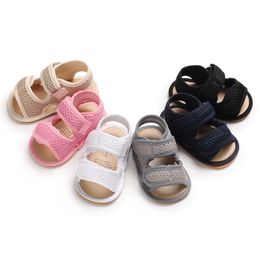 Baby Sandals Girls Boys Shoes Solid Color Summer Outdoor Soft-sole Anti-Slip Rubber Infant Shoes Toddler First Walkers