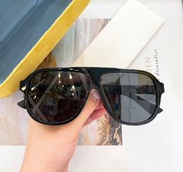 0009 Black Pilot Sunglasses Dark Grey Lens Men Summer Fashion Sunglasses Sunnies gafas de sol Sonnenbrille Shades UV400 Eyewear with Box