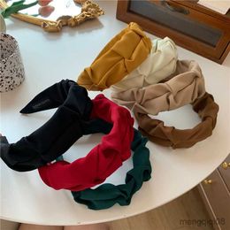 Other Hair Accessories Solid Colour Cotton Crumpled Women's Head Wide Bezel Makeup Hairbands for Ladies Headwear 2023 New