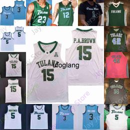 coe1 Tulane Green Wave Basketball Jersey NCAA College Jalen Cook Jaylen Forbes Tylan Pope DeVon Baker Jadan Coleman Scott Spencer