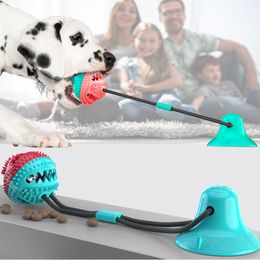 Dog Toys Chews Silicon Pet Suction Cup Tug Dogs Chewing Push Ball Toy Tooth Cleaning Toothbrush for Puppy large Biting 230606