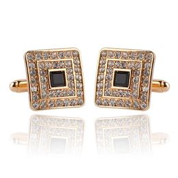 Cuff Links Square Diamond Cufflinks Gold Formal Shirts Business Suits Button Men Fashion Jewelry Drop Delivery Tie Clasps Dhxsi