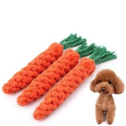 Dog Toy Carrot Knot Rope Ball Cotton Rope Dumbbell Puppy Cleaning Teeth Chew Toy Durable Braided Bite Resistant Pet Supplies