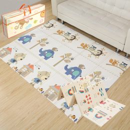 Play Mats Foldable Cartoon Play Mat Kid Rug Puzzle Infant Carpet Waterproof Early Education Gym Baby XPE Crawling Pad Rug Developing Mat 230606