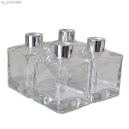 Ougual Set of 4 Square Glass Essential Oils Diffuser Bottles Scent oil jars 200ml L230523