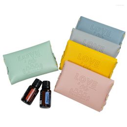 Storage Bags 5ml15ml Pink PU Leather Material Essential Oil Bag Printing Embossing Process Bottle