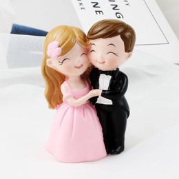Festive Supplies Mixed Cute Style Wedding Cake Topper Figurines Bride And Groom Engagement Anniversary Gifts Favors Deco