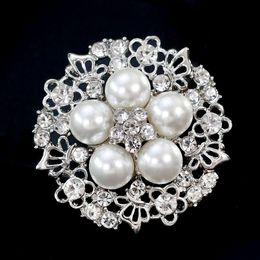Pins Brooches Pearl Brooch Gold Crystal Flower Cor Scarf Buckle Dress Suit Pins Women Fashion Jewelry Gift Will And Sandy Drop Deliv Dhv9S