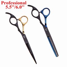 Scissors Shears Hair Scissors 5.5 6.0 Professional Hairdressing Scissors Thinning Barber Scissor Set Hair Cutting Scissors 440C Japan Steel 888# 230605