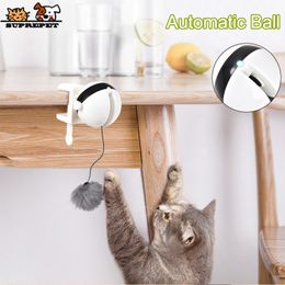 SUPREPET Pet Cat Toys Interactive Automatic Lifting Cat Toy Robot Automatic Teaser Ball Cat Led Light Ball Puzzle Pet Cat Toys