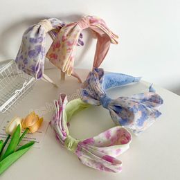 Fashion Hair Accessories For Women Double Layer Flower Bowknot Headband Summer Fresh Light Color Turan Hairband