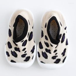 First Walkers Baby Prints Anti-skid Floor Socks Spring And Autumn Leopard Print Children's Rubber Sole Shoes Toddler Fashion Sock