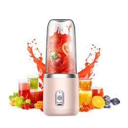 Fruit Vegetable Tools 6 Blade Portable Blender Mini Electric Juicer Cup For Travel 400Ml Mixer Usb Fresh Fruit Juice Shake Smoothie 230605