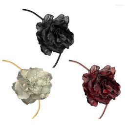 Choker Vintage Cloth Flower Necklace For Women Harajuku Gothic Dark Girl Sweet Collar Party Female Jewellery