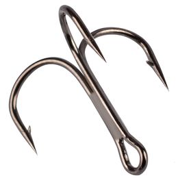 Fishing Hooks 50Pcslot 2468101214# BlackGoldSilver Hook High Steel Carbon Material Three Tackle Tools 230606