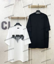 xinxinbuy Men designer Tee t shirt 23ss Inkjet letters Print pattern short sleeve cotton women white green S-2XL