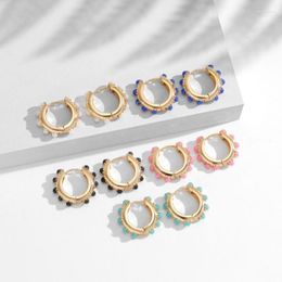 Hoop Earrings 2023 Summer Trendy Colourful Acrylic Button Circle For Women Fashion Jewellery Party Gifts