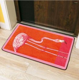Carpets Modern Luxury American Style Carpet Red Flamingo Rug Living Room Carved Velvet Embossing Geometric Non-Slip Floor Mats