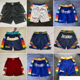 Basketball Shorts Stitched Murray Gordon Caldwell-Pope Porter Team With Pocket Zipper Sweatpants Mesh Retro Sport PANTS Short