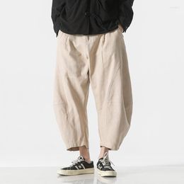 Men's Pants 2023 Bright Thread Chinese Style Cross-pants Men Cotton Plus Size Loose Casual Horse Pant Male Wide Leg Jogger Trousers