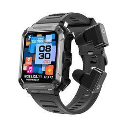 Smart Watch with Earbuds 3 in 1 Smart Watch Buit-in 4GB Memory 1.96" Smartwatches Fitness Tracker for iOS Android