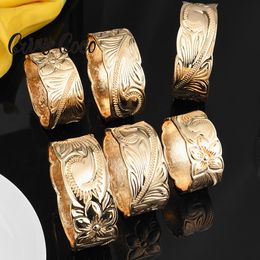 Bangle Cring Coco Hibiscus Flowers Bangle Hawaiian Designer Different Size Bracelet Fashion Jewellery Gold Colour Bangles for Women Mother 230606