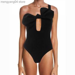 Women's Swimwear Solid Colour One-Shoulder Fashion One-Piece Swimsuit Women's Summer Swiming Suit 2022 Luxury Shorts Bourkini Patchwork Plus Size T230606