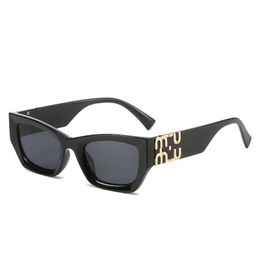 2023 New Cat Eye Miu Sunglasses Women's Personality Wide Mirror Leg Sunglasses UV400 Sun Protection Glasses