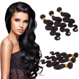 Top selling Mink Brazilian body weave human Hair Bundles natural color Unprocessed Remy Human Hair Weave double weft free shipping