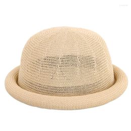 Wide Brim Hats 2023 Hat Female Summer Decoration Rolled Edge Bowler Korean Version Of Everything Basin British Fisherman's