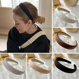 Headwear Hair Accessories Fashion Solid Color Wide Bands Girls Vintage Elastic Band Thicken Headband Hoop Korean for Women 230605