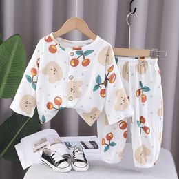 Pajamas Kids Baby Boys Girls Cartoon Printe Short Sleeve Tops Shirts Sleepwear Shorts Toddler Pajama Sets 2pcs Children Casual Costumes 230605