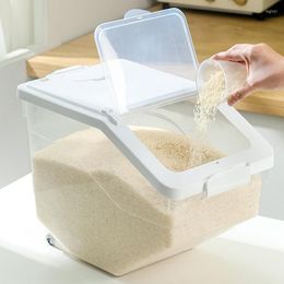 Storage Bottles Kitchen Collection Plastic Rice Bucket Insect-Proof Moisture-Proof Cylinder Food Sealed Grain Household Box