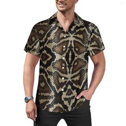 Men's Casual Shirts SnakeSkin Vintage Print Vacation Shirt Hawaii Y2K Blouses Men Printed Plus Size 3XL 4XL