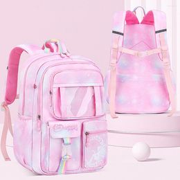 School Bags Student Schoolbag Adjustable Shoulder Strap Backpack Lightweight Cartoon Side Pockets Nylon Large Capacity Bag